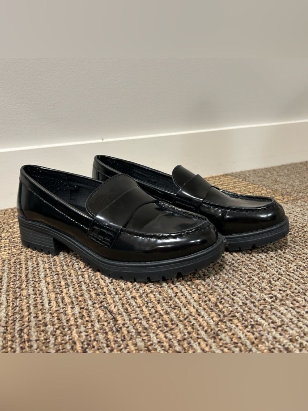 Women’s Black Old Navy Patent Leather Penny Loafers